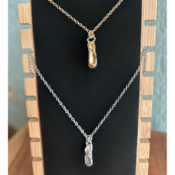 ballet necklace with ballet shoe silver or gold ballet gift idea