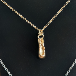 ballet necklace with ballet shoe silver or gold ballet gift idea