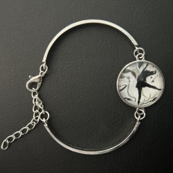 silver bracelet with ballerina medallion