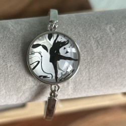 bracelet ballerine avec medaillon argent
