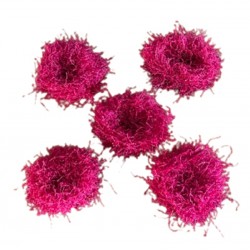 set 5 fuchsia fluffy scrunchies fel rose
