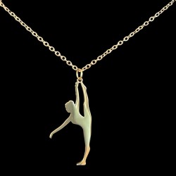 gold colored necklace modern dancer/ gymnast