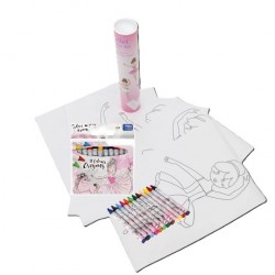 kit dessins ballerine danseuse crayons de cire