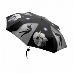 Ballerina-Regenschirm schwarz und weiß Katz