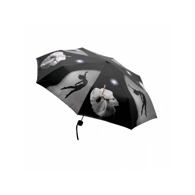 Ballerina-Regenschirm schwarz und weiß Katz