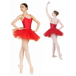 red and black tutu with overlay