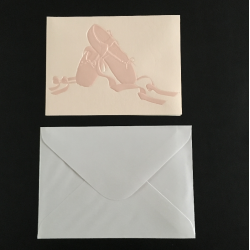 postkaart met enveloppe balletschoen