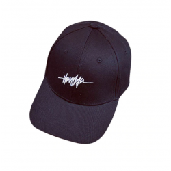 black cap with heartbeat line