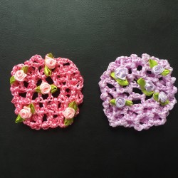 crochet hair net for bun pink lilac