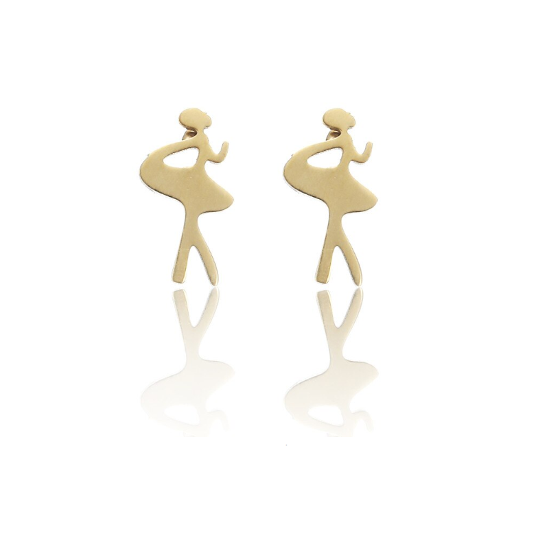 ballerina ballet oorring prikker oorbel goud ballet geschenk ballet cadeau idee voor ballerina