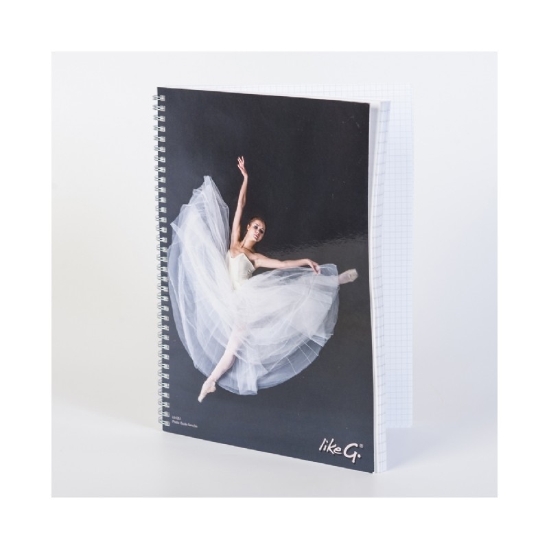 Like G ballerina spiral notebook black and white