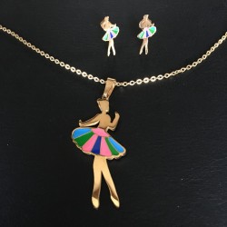 ballerina jewelry set necklace earrings ballet gift idea