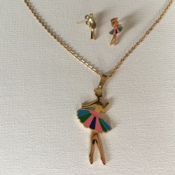 ballerina jewelry set necklace earrings ballet gift idea